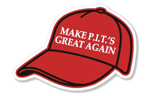 Red Hat Sticker - Make P.I.T.'s Great Again